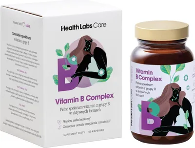 Produktbild von Health Labs Care Vitamin B Complex mit Vitamin C, 60 Kapseln
