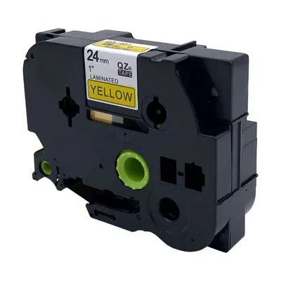 Produktbild von DULA Etikettenband - Kompatibel mit Brother P-Touch Tze-651 - 1 Stück - Schwarz auf gelb - 24mm x 8m