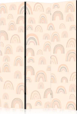 Zdjęcie produktu dla Parawan dwustronny Dla dzieci 135x172 cm 3-częściowy beżowy