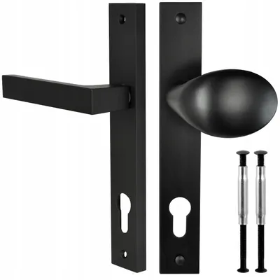 Produktbild von Handmet Türgriff-Set Schwarz Matt für Pforten und Tore 92mm Links/Rechts