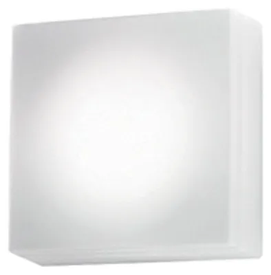 Image de Zafferano Applique et plafonnier, verre triplex opale satiné et métal, 180x180x88 mm, LED 10 Watt, 3000K, IP20, blanc mat