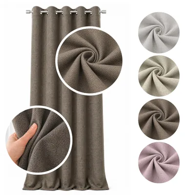 Produktbild von MEBLE ODNOWA, Vorhang gewebt Leinwand Zweiseitig, Vorhang Leinenoptik, Braun, 140x250cm, Ösenvorhang, Vorhang mit Ösen, Pflegeleichter, Waschbarer