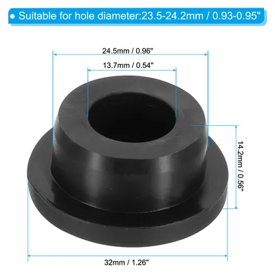 Produktbild von 24,5 mm Durchmesser Gummistopfen, 6 Stš¹ck Silikon Verschlussstopfen fš¹r 23,5-24,2 mm Loch, Schwarz