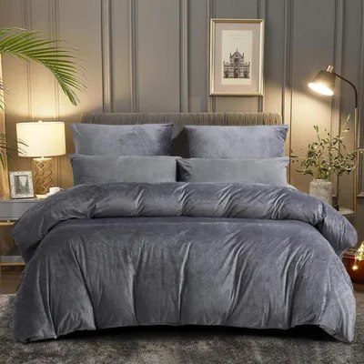 Produktbild von Plüsch Bettwäsche Set 200x220 cm Flauschig Winter Kuschelig mit 2 Kissenbezügen 80x80 cm