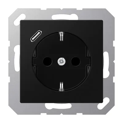 Obrázek produktu pro Jung A 1520-18 C SWM USB zásuvka USB typ C grafitová černá/matná A550 series