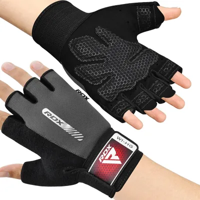 Produktbild von RDX Gewichtheberhandschuhe für Fitnessstudio, Fitnesstraining, rutschfest, gepolstert, vollständiger Handflächenschutz, ultrabelüftet, für Training, Radfahren, Rudern