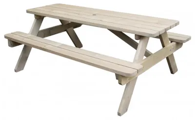 Image de Table de pique-nique - L 180 x l 151 x H 69,8 cm - Naturel
