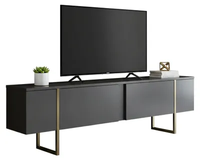 Produktbild von Abishia - TV-Schrank, 180x30x50h cm Anthrazit, mit Regal
