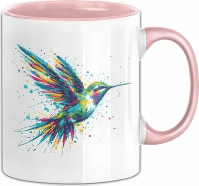 Produktbild von Kolibri Aquarell Tasse Geschenk (Rosa)
