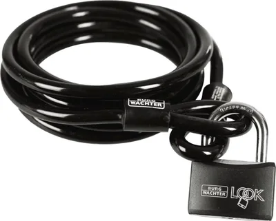 Zdjęcie produktu dla Kabel zabezpieczający BURG-WÄCHTER z kłódką LOOK czarny