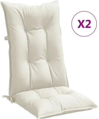 Produktbild von vidaXL Hochlehner-Auflagen 2 Stk. Melange Creme 120x50x7 cm Stoff