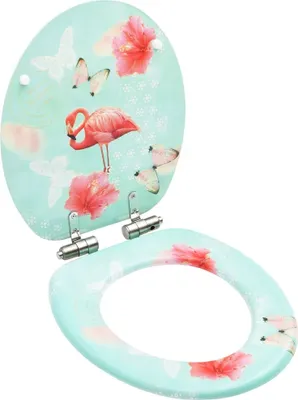 Produktbild von Toilettensitz mit Soft-Close-Deckel MDF Flamingo-Design