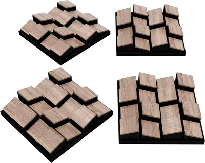 Obrázok produktu pre Sada 14 kusov – Difúzor zvuku, akustické panely | 3D mozaiková nástenná dekorácia | DIY nástenná dekorácia | Dekoratívny difúzor | [ZARINITY | Sonoma]