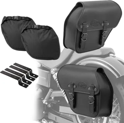Produktbild von Set 2x Satteltasche für Chopper und Cruiser + Haltesatz Fargo
