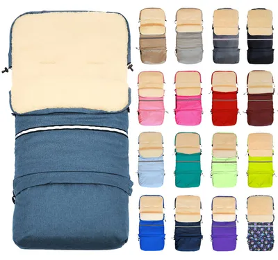 Produktbild von Baby-Joy Fußsack FINN XXL -110cm- Kinderwagen Winterfußsack Thermofußsack Buggy Winter Universal Winterfußsack für Kinderwagen und Buggy - Farbe: L38 Leinenlook Petrol