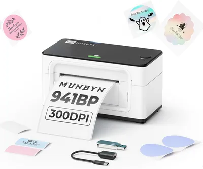 Thermodirektdrucker 4x6 Zoll, 300 DPI, Bluetooth, USB, 150 mm/s, selbstklebend