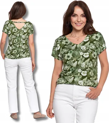 Produktbild von Moraj | Bluse Damen Viskose T-shirt - V-ausschnitt - Kurzarm - Größe M - Damenmode
