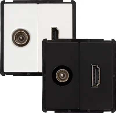 Produktbild von TV Steckdose Männlich + HDMI Modern Schwarz