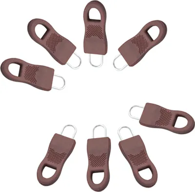 Image de INF Tirettes pour glissières de fermeture éclair, paquet de 8 Marron L