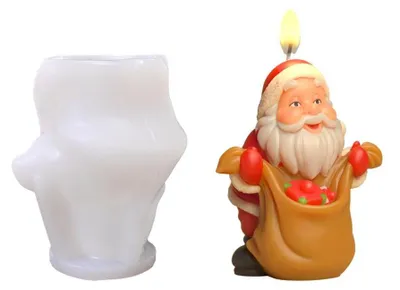Obrázok produktu pre 3D silikónové formy na sviečky Father Christmas, vianočné formy na sviečky, vianočné formy na mydlo, epoxidová živica, ozdoby na torty, dekorácie na vianočné večierky, Santa Claus-L