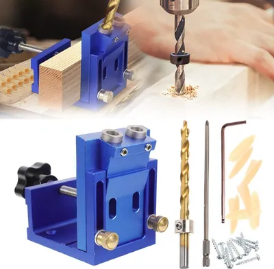 Produktbild von Motivstanzer Pocket Hole Jig Set Taschenloch Bohrschablone Schrägloch