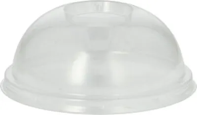 Immagine prodotto di 100 coperchi a cupola, PLA puro rotondo Ø 9,5 cm - 4,5 cm cristallino con perforazione