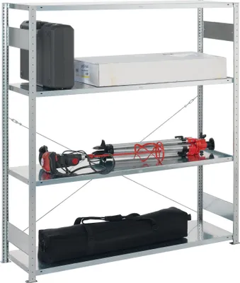 Produktbild von META Großfachsteckregal H2000xB1700xT500mm Grundregal verz.silber 4 Stahlböden - 9000452716