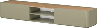 Produktbild von Wohnzimmer Lowboard mit 220 cm Breite in Grün mit Eiche, Fächer, Schublade & Klappe - ELOY-141