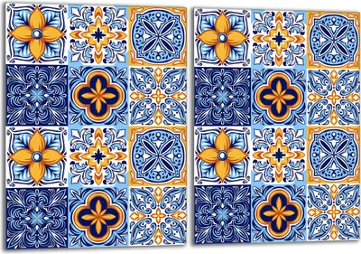 Obrázek produktu pro Sada krycích desek na sporák 2x40x52 cm Skleněný kryt varné desky, mozaikový kus