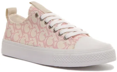 Produktbild von Guess Ederla Frauen Schnürung Baumwolle Stoff Turnschuhe Hell Rosa – undefined / Hell-Pink