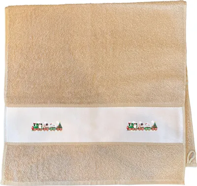 Produktbild von Huuraa Handtuch Weihnachtszug Weihnachten 50x100cm Sand Baumwolle Handtuch Geschenkidee