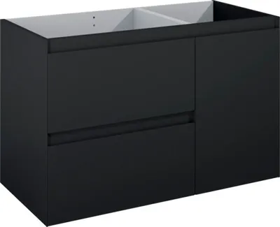Produktbild von Jungborn Waschtischunterschrank DECEM BxHxT 1000 x 635 x 458 mm links Frontfarbe schwarz matt