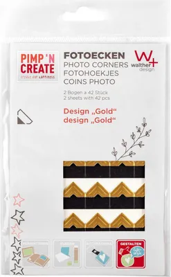 Immagine prodotto di Walther angoli per foto PIMP AND CREATE oro 2 fogli da 42 pezzi