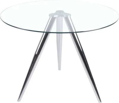 Produktbild von SalesFever Bistro-Esstisch rund Ø 100 cm | Tischplatte Glas | Gestell Chrom | B 100 x T 100 x H 75 cm | transparent-chromfarben