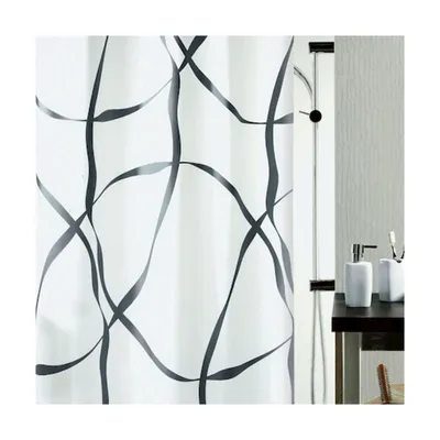 Produktbild von Spirella Duschvorhang Textil "Ribbon pearl-black", vers. Größen Größe: 180 x 180 cm
