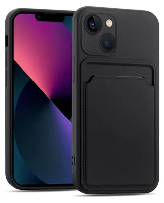 Immagine prodotto di Custodia per iPhone 15 Plus Custodia protettiva in silicone con slot per schede Slim Cover, nero