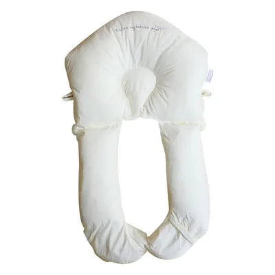 Produktbild von Baby Seitenlagerungskissen, Verstellbare Baby Kopfkissen Gegen Plattkopf, Weiß 72 x 45 x 8cm