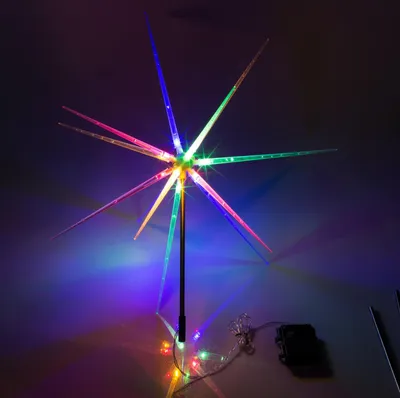Produktbild von LED Gartenstecker Star 14 LEDs, bunt, batteriebetrieben mit Timer