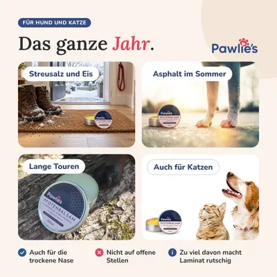 Immagine prodotto di Il balsamo per zampe per cani Pawlie's contro le zampe secche e doloranti - protezione delle zampe del cane, accessori per cani, balsamo per zampe del gatto, ricambio per scarpe del cane, cura delle zampe del cane, balsamo per il naso, crema per zampe