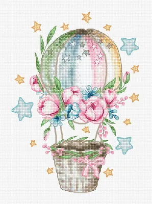 Produktbild von Luca-S Kreuzstich Set "Ballon ", Zählmuster, 13,5x19cm