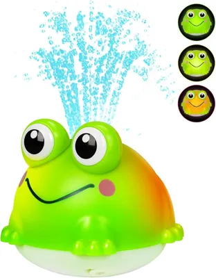 Produktbild von Baby Badewannenspielzeug mit Licht und Wasserfunktion, interaktives Frosch Wasserspielzeug für Kinder ab 1 Jahr, Förderung von Spaß und Motorik