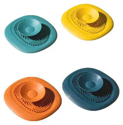 Produktbild von Abflusssieb - 4 Stück Universal Silikon Haarfänger - Filter für Duschabfluss Waschbecken Badewanne und Küche