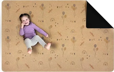 Imagen del producto de – Alfombra para gatear para bebés | Alfombra de juego para bebés | Fabricada con corcho y caucho natural, 180x115 cm | Alfombra de juego para niños sin BPA ni sustancias nocivas | Antideslizante