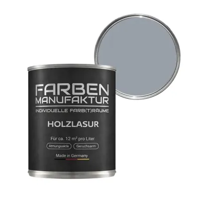 Produktbild von Farben Manufaktur Holzlasur Lasur Holzfarbe nicht deckend RAL 1L - ca. RAL 7040 Fenstergrau