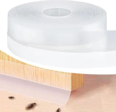 Obrázok produktu pre Dočasné samolepiace tesniace fólie – 5 m x 35 mm – priehľadné – univerzálna ochrana dverí a okien – chráni pred odpočúvaním – odolné voči poveternostným vplyvom – chráni pred prachom