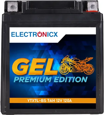 Produktbild von Electronicx Extreme Edition GEL Motorradbatterie 7Ah 12V ▶ Motorrad Roller Scooter Quad - wartungsfrei auslaufsicher rüttelfest