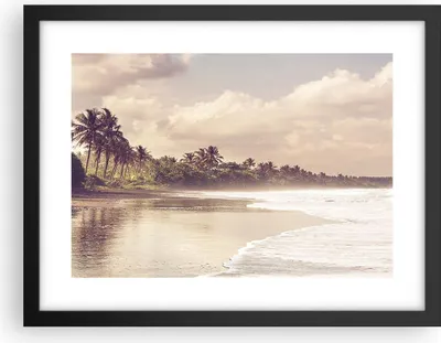 Produktbild von Gerahmtes Poster - Schwarzer Rahmen - Palmen Strand Wasser - 40x30 cm - Wand Bild - Wanddeko - Wandbilder - Kunstposter - Wandposter - Bilderrahmen - Bilder - Kunstdruck - P2BAA40x30-4917