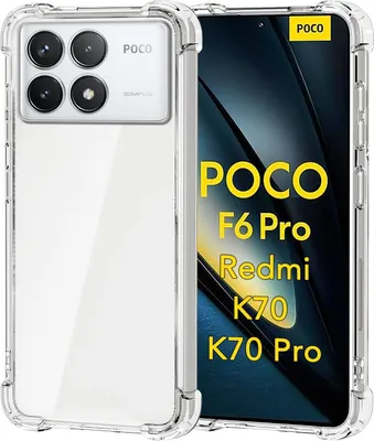 Produktbild von Hülle für Xiaomi Poco F6 Pro/Redmi K70 / K70 Pro Weich Transparent Handyhülle mit Verstärkte Ecken Bumper Schutzhülle