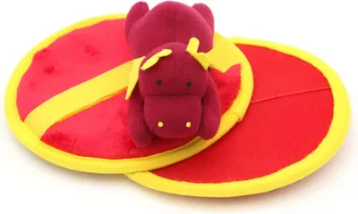 Produktbild von Best Sporting MO64934 - Klettballspiel mit Plüschtier - Klettball-Set, Wurfspiel - Drache Damian - Rot/Gelb