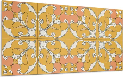 Produktbild von Blumenmuster In Symmetrie – Selbstklebende Fliesen – Wandverkleidung – Wandpaneel – PVC Fliesen – Vinylflisen – PCV Flisen – Selbstklebend – Wanddeko – 120 x 60 cm